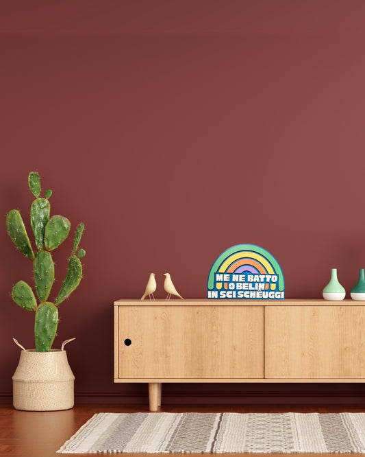 Targa in Legno "Me ne batto o belin in sci scheuggi"